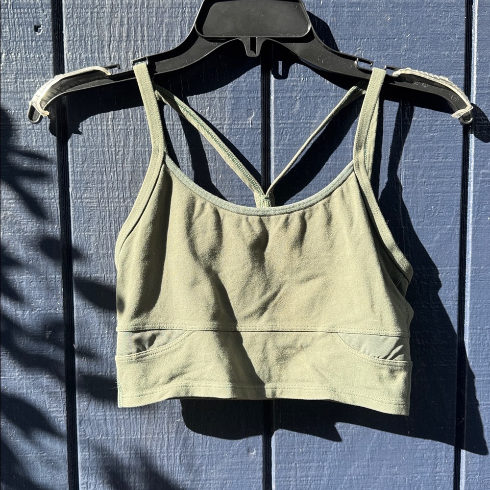 Athleta - Green Strappy Sports Bra